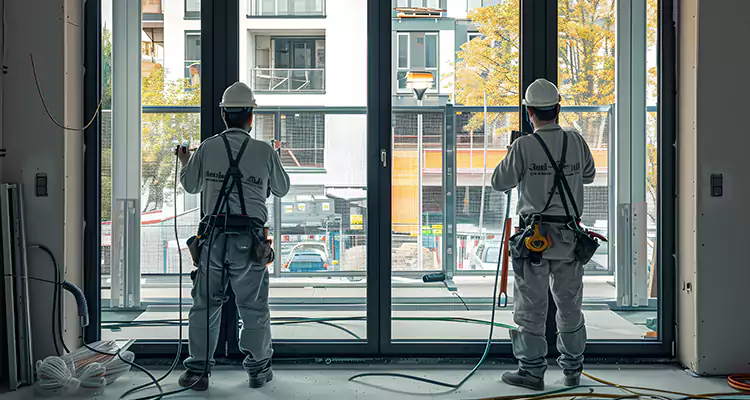 Patio Door Glass Replacement with Built-In Blinds in Marco Island, FL